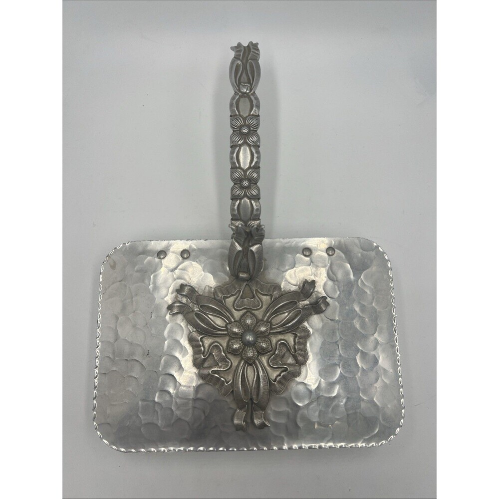 Antique Rodney Kent Silent Butler Crumb Catcher Floral Silver Tone